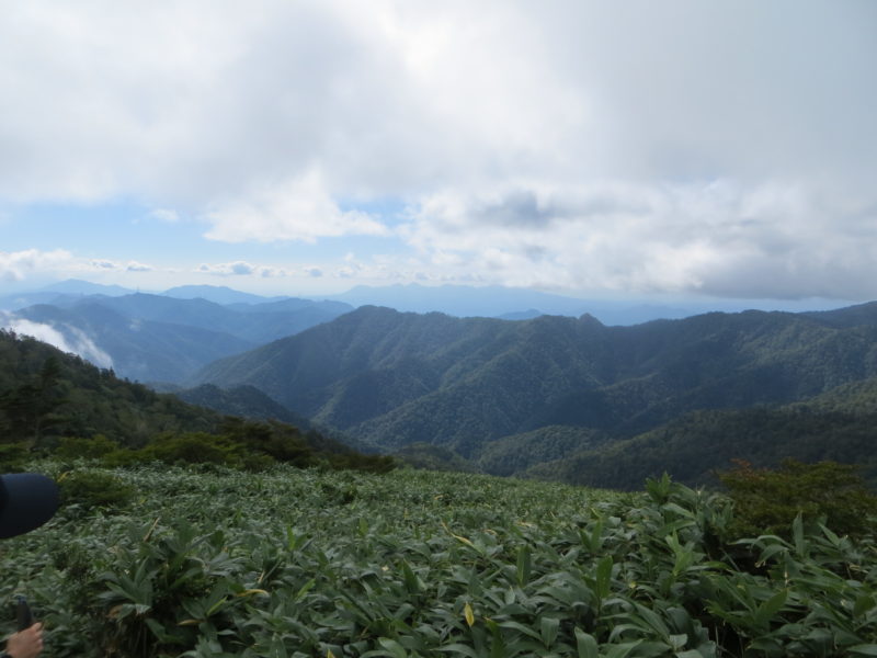 1563mの峰の手前から中之条町方面を望む